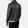Men’s Black Biker Leather Jacket – Classic Zip-Up Moto Style with Slim Fit Design (2)